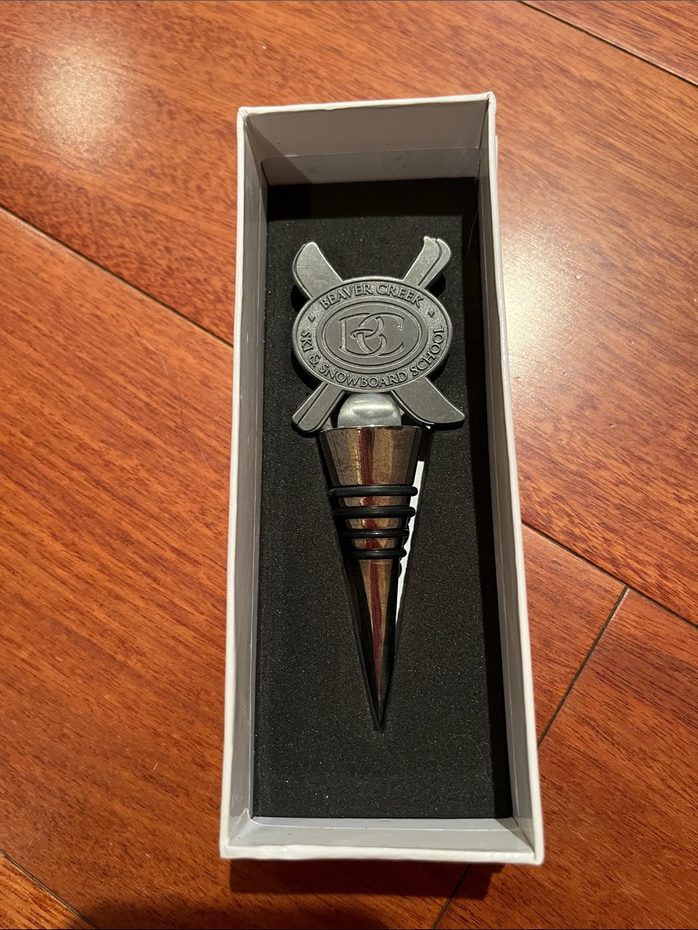 Beaver Creek Ski & Snowboard School Metal Bottle Stopper - Silver